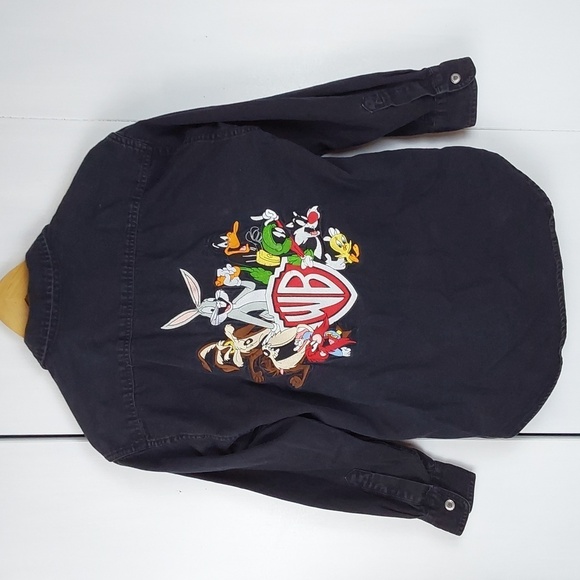 Looney Tunes / Warner Bro. Black Denim Bugs Bunny  Shirt Jacket Vintage Sz.XS - Picture 5 of 8